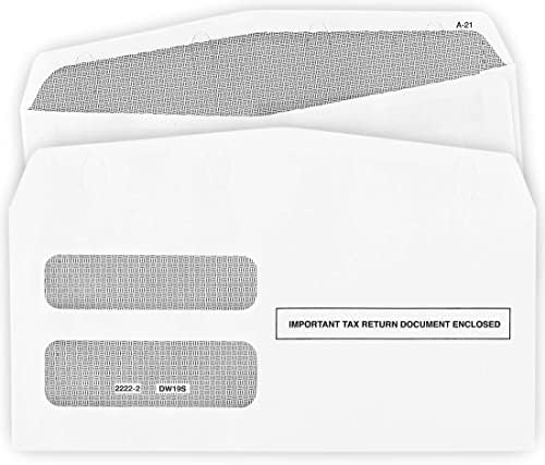 25 Self-Seal Double-Window Envelopes for 1099 NEC Laser Forms.