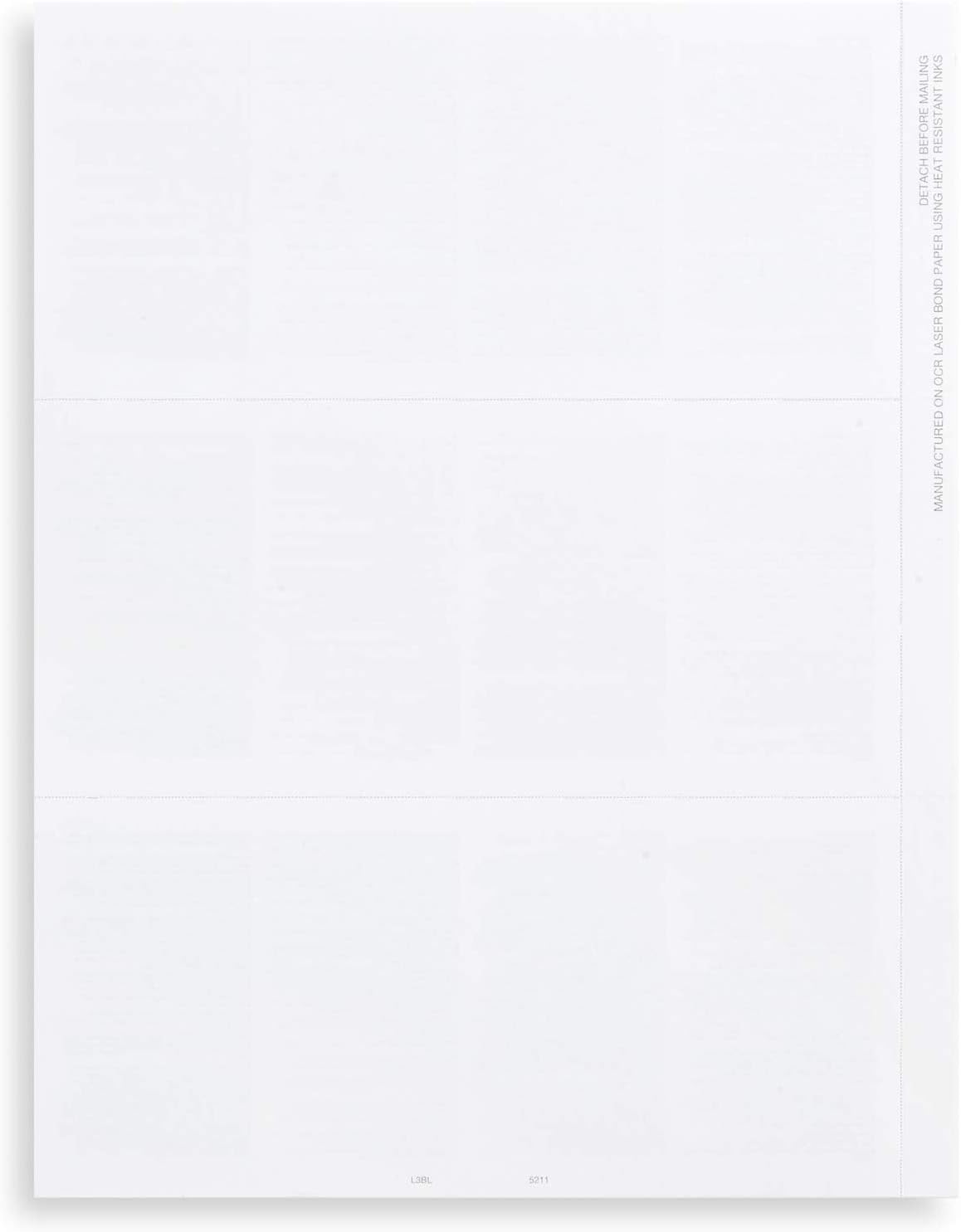 2024 W-2 3-Up Blank Tax Forms, 50 Employees
