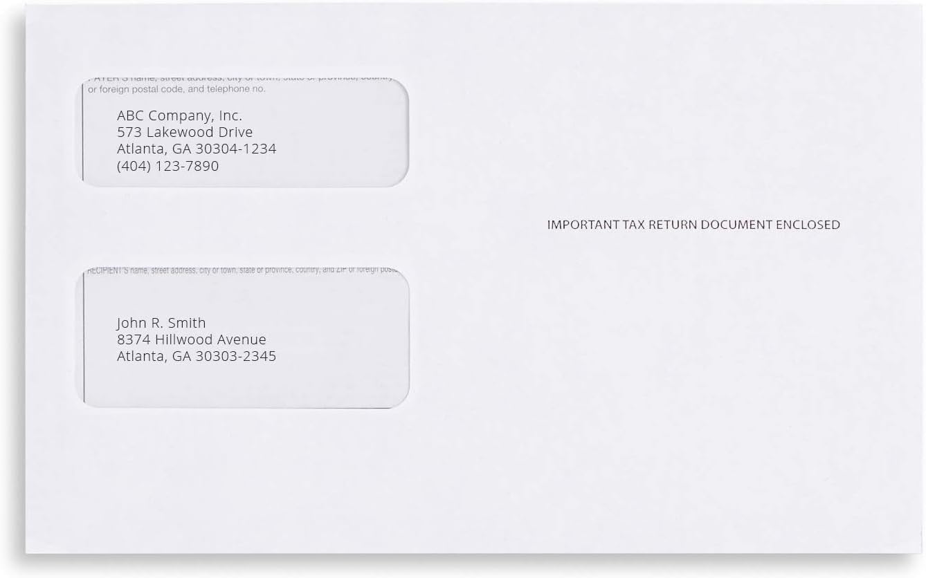 25 Self-Seal Tax Envelopes, Double-Window, 5 5/8" x 9