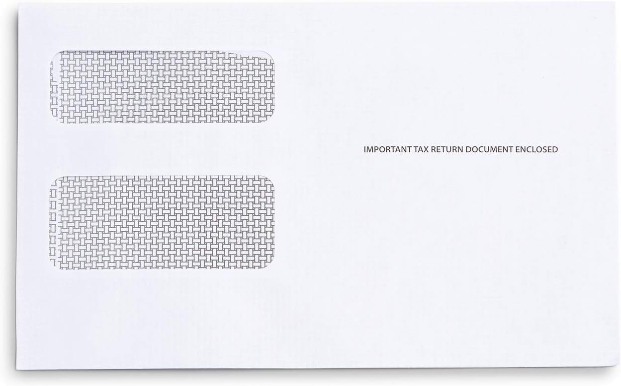 25 Self-Seal Tax Envelopes, Double-Window, 5 5/8" x 9