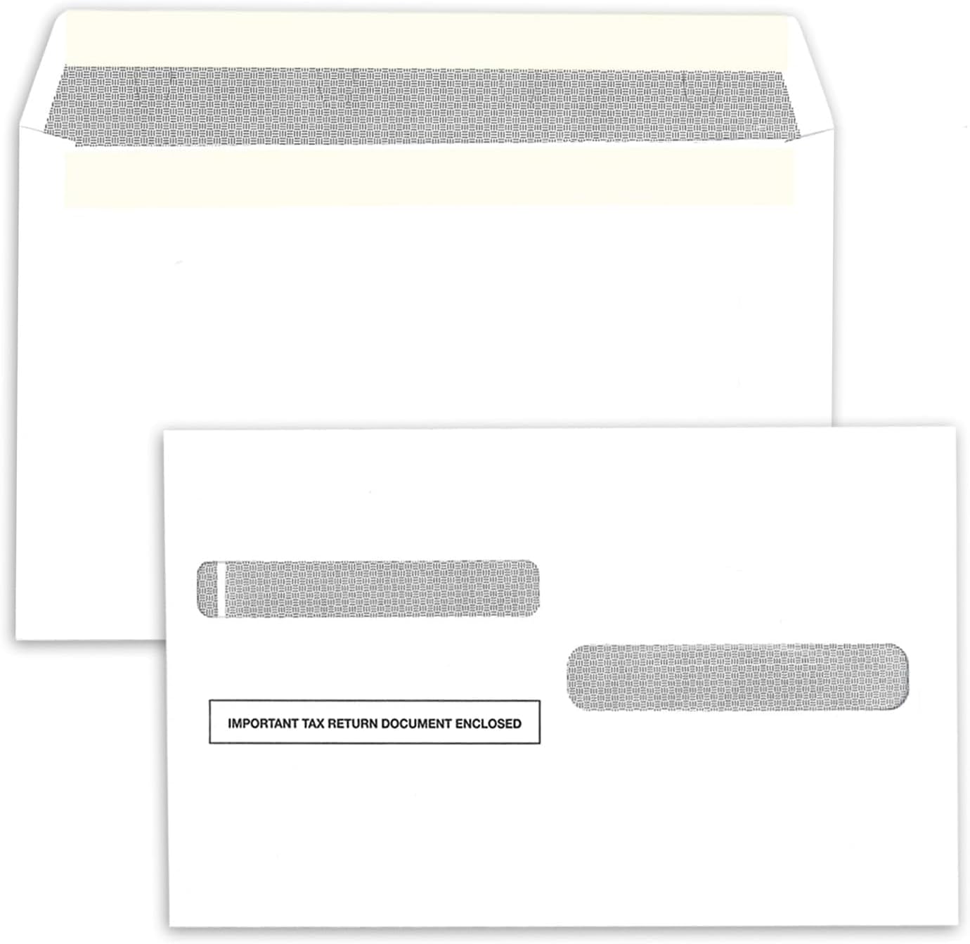 W-2 Envelopes, 4-Up Style, Security Double Window, Pack of 25.