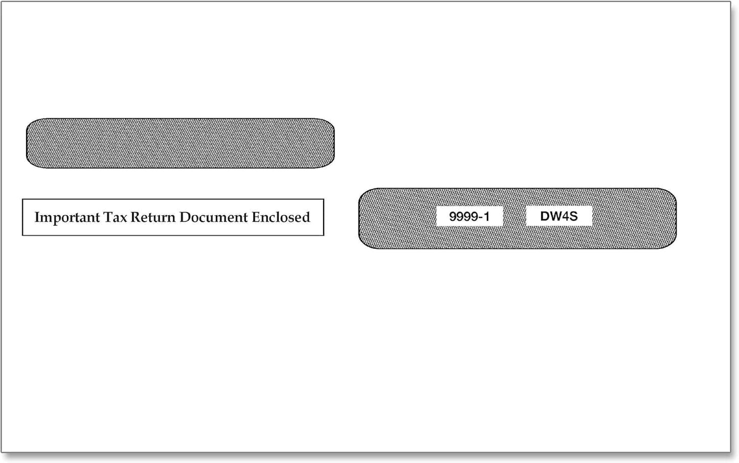 100 W-2 Tax Envelopes, 4-Up Style, Gum Seal, Double Window Security.