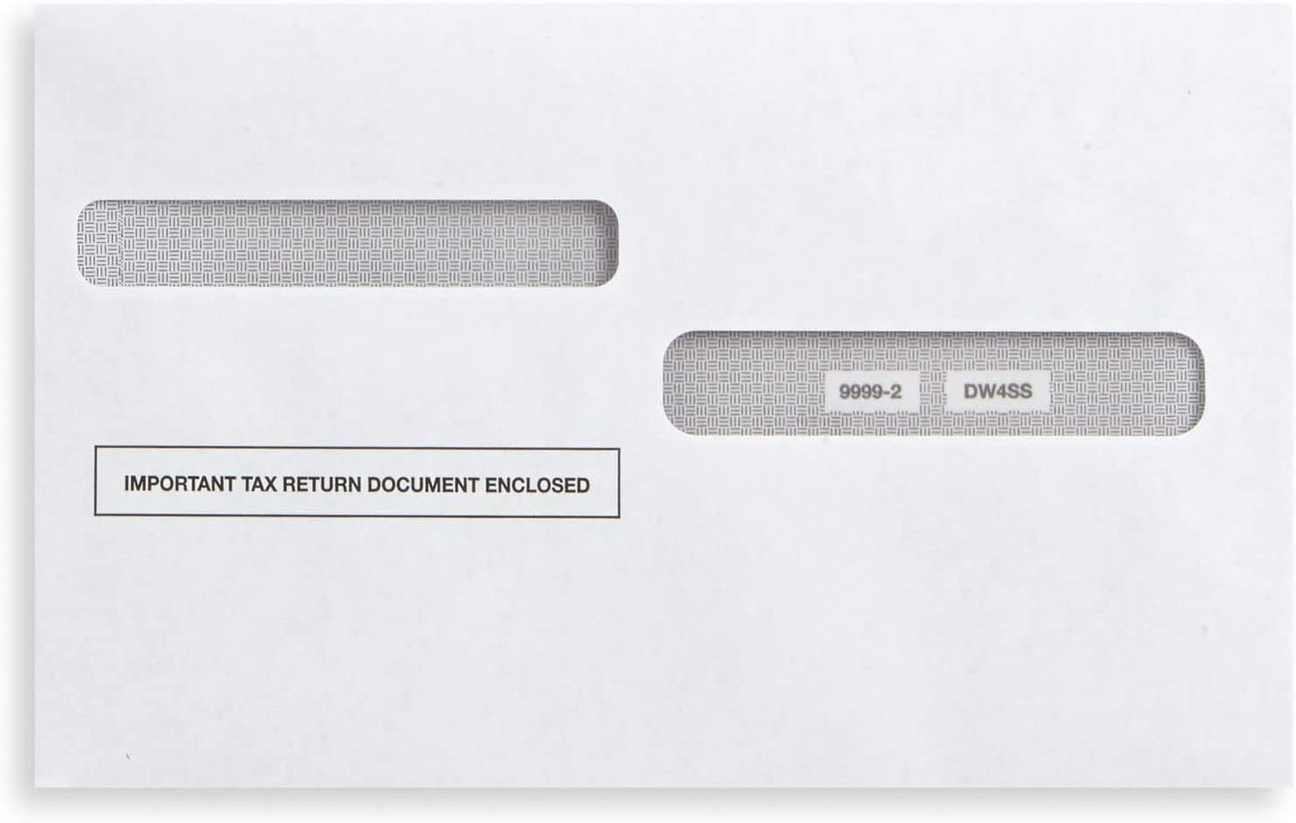25 Self-Seal W-2 Envelopes, Double Window, for 4-Up W-2 Forms.