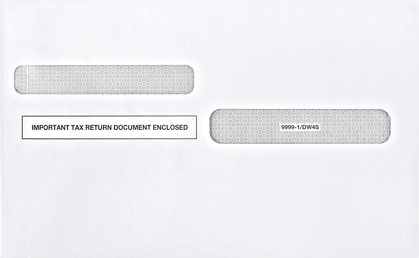 W-2 Envelopes, 4-Up Style, Security Double Window, Pack of 25.