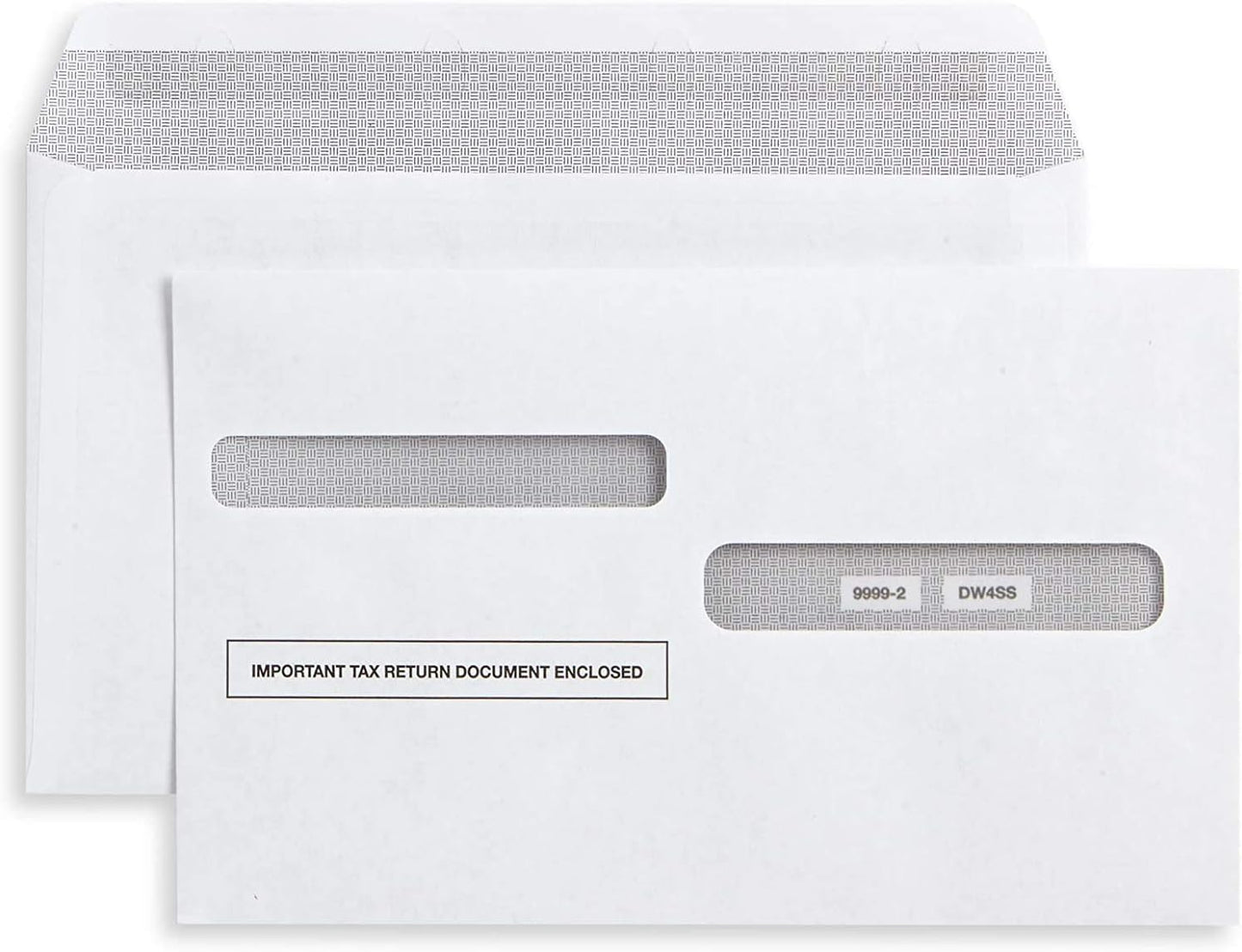 25 Self-Seal W-2 Envelopes, Double Window, for 4-Up W-2 Forms.