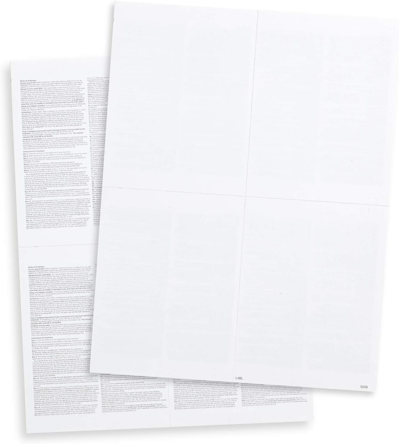 2024 Blank W-2 4-Up Tax Forms, 25 Employees Kit