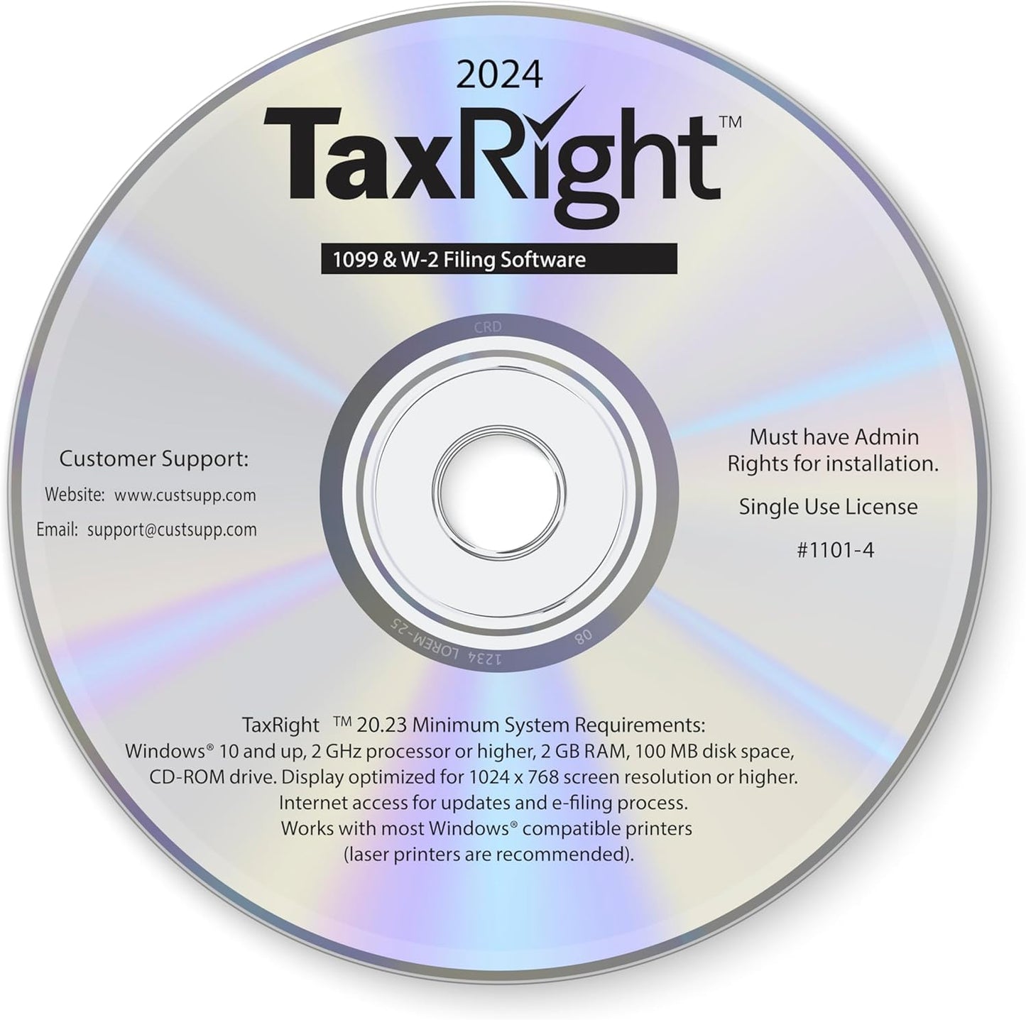 2024 1099-MISC Forms, 4 Part, 50 Pack with Envelopes and TaxRight CD