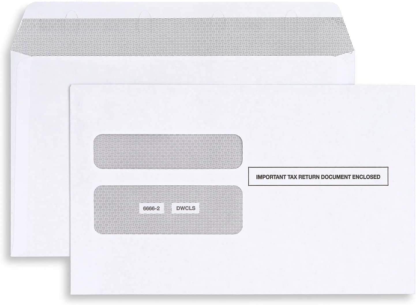 50 Self-Seal W-2 Envelopes, Double Window Security for W-2 Tax Forms, Pack of 50.