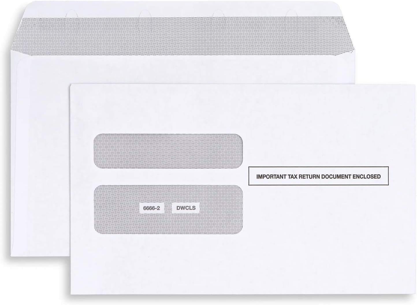 500 W-2 Self-Seal Envelopes, Double Window, for W-2 Tax Forms.