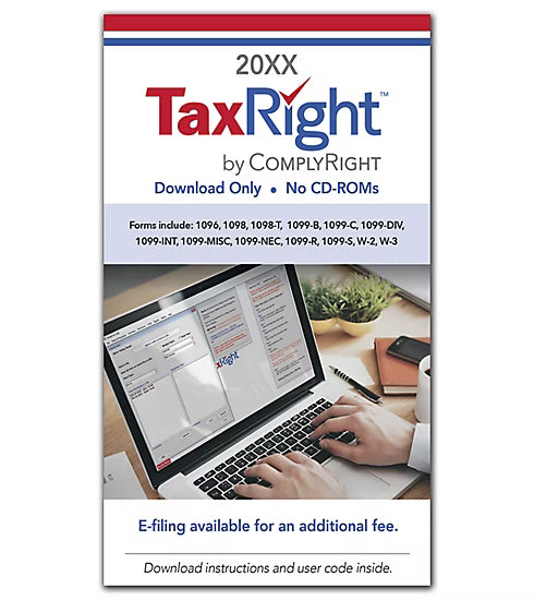 TaxRight Software For 1099 & W2 Forms Download Card