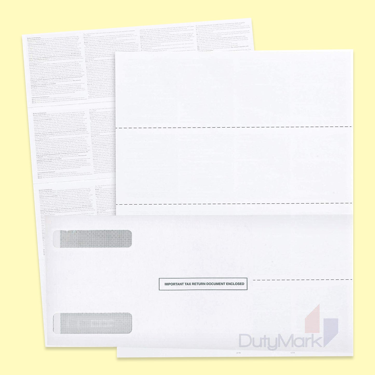 W2 BLANK 4 UP HORIZONTAL WITH ENVELOPES FOR 25 EMPLOYEES