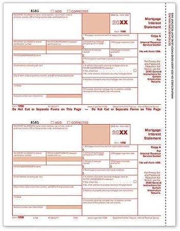 1098 Mortgage Interest Laser Form, Federal Copy A for 2024, 24 Pack