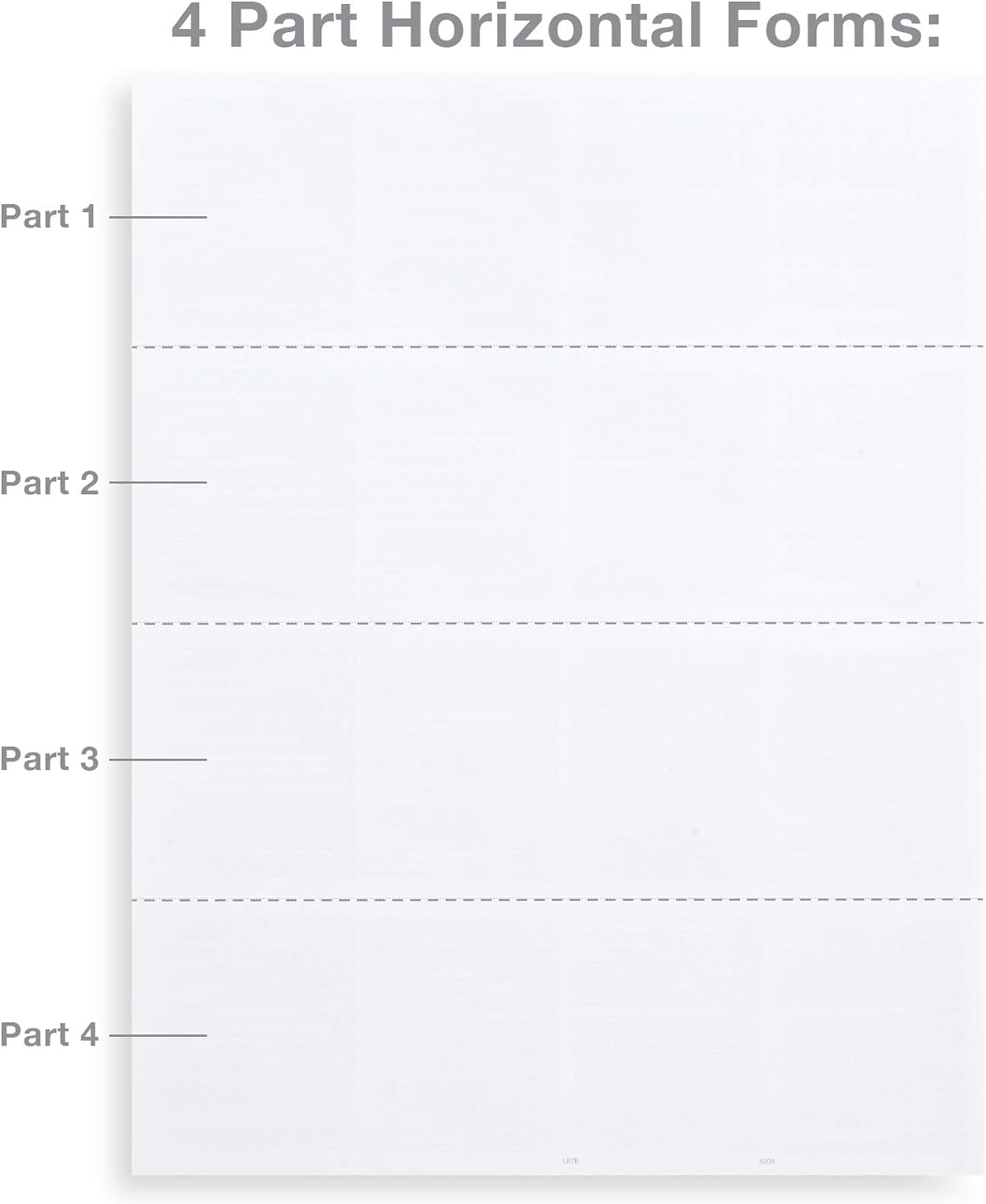 Blank W2 4-Up Horizontal Tax Forms 2024, 25 Employee Set, Designed for QuickBooks Online and Accounting Software, with Back Instructions, 25 Self Seal Envelopes Included, 4 Down Forms