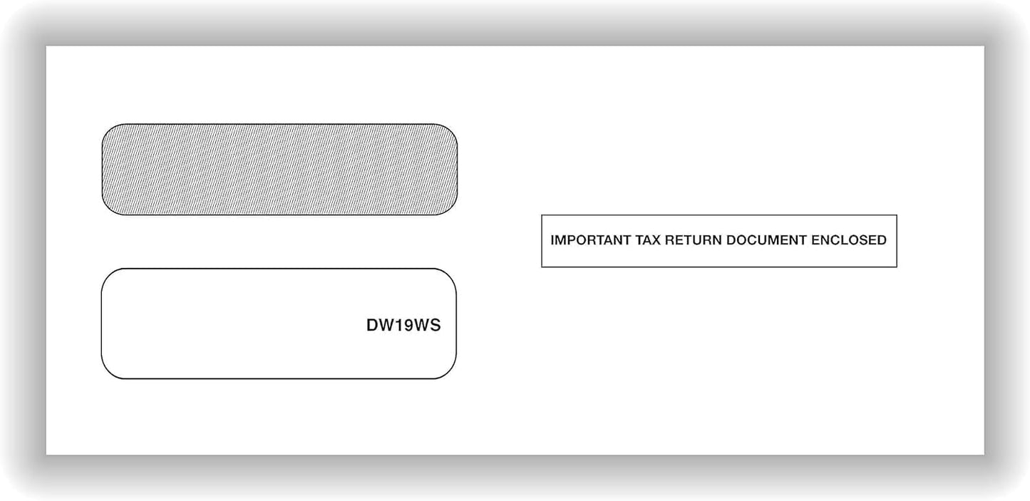 50 1099 NEC Tax Form Envelopes, Designed for Printed 1099 NEC Forms, Self-Seal, Double-Window, Security Tinted, 50 Pack