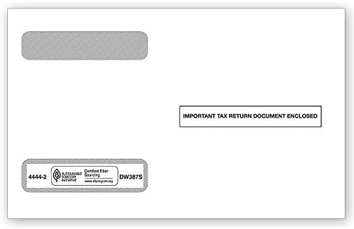 Envelopes for W-2 4-up horizontal style forms