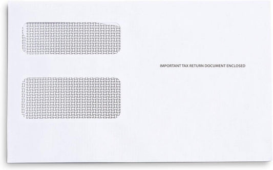 Tax Envelopes Self-Seal - Designed for 1099 Misc, Div, Int, R, in 1098, Double-Window Security for QuickBooks or Similar Tax Software -5 5/8 Inch x 9 Inch, 25 Pack