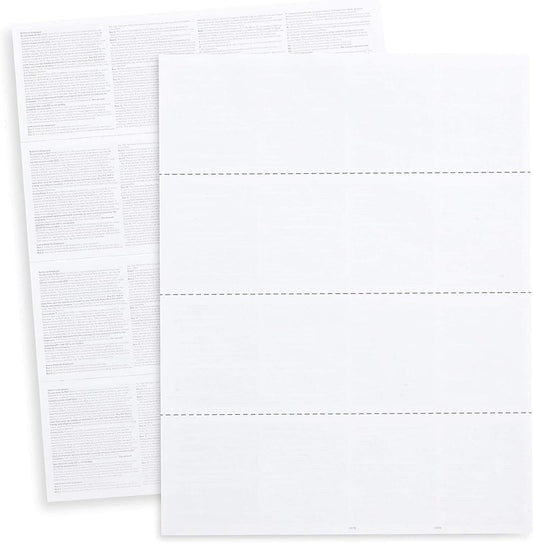 Blank W2 4-Up Horizontal Tax Forms 2024, 25 Employee Designed for QuickBooks Online and Accounting Software