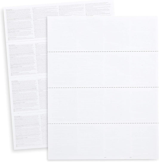 Blank W2 4-Up Horizontal Tax Forms 2024, 50 Employee Designed for QuickBooks Online and Accounting Software