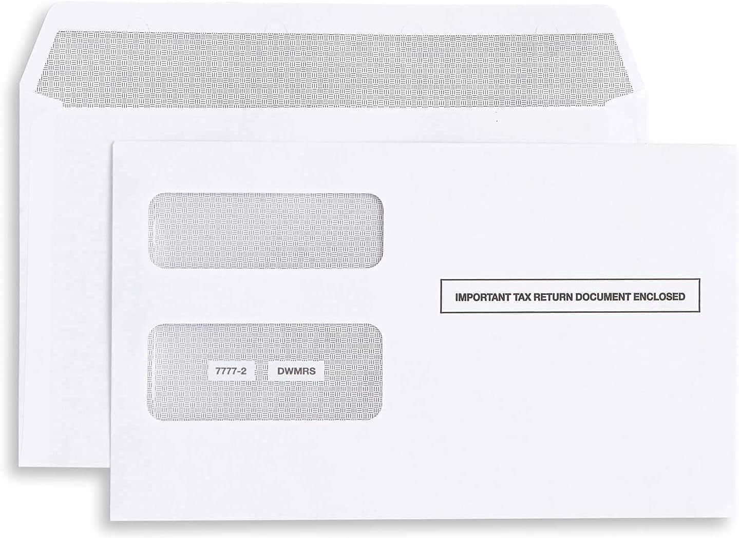 Tax Envelopes Self-Seal - Designed for 1099 Misc, Div, Int, R, in 1098, Double-Window Security for QuickBooks or Similar Tax Software -5 5/8 Inch x 9 Inch, 25 Pack