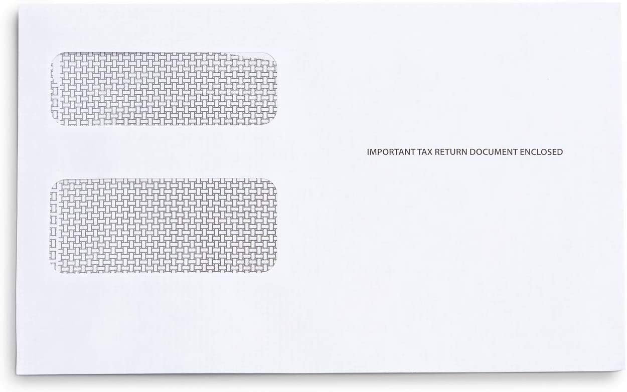 50 1099 Tax envelopes, Designed for 1099 Misc, 1099-R & DIV and INT Laser Forms, 5 5/8 Inch x 9 Inch, Gummed Flap, 50 Envelopes