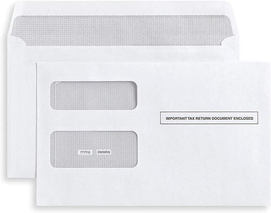 50 1099 Tax envelopes, Designed for 1099 Misc, 1099-R & DIV and INT Laser Forms, 5 5/8 Inch x 9 Inch, Gummed Flap, 50 Envelopes