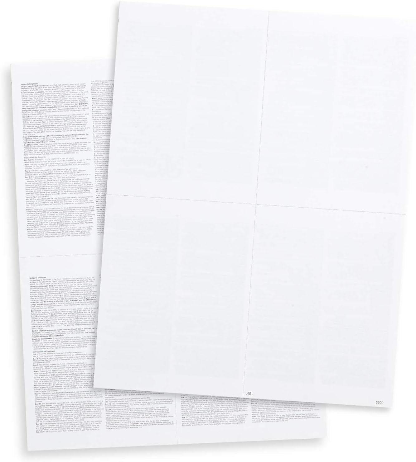 Blank W2 4 Up Tax Forms 2024,50 Employees kit, with Self-Seal Envelopes, Instructions in Back of The Forms, Great for QuickBooks and Accounting Software, Idea for E-Filing, W2 4-Up 2024