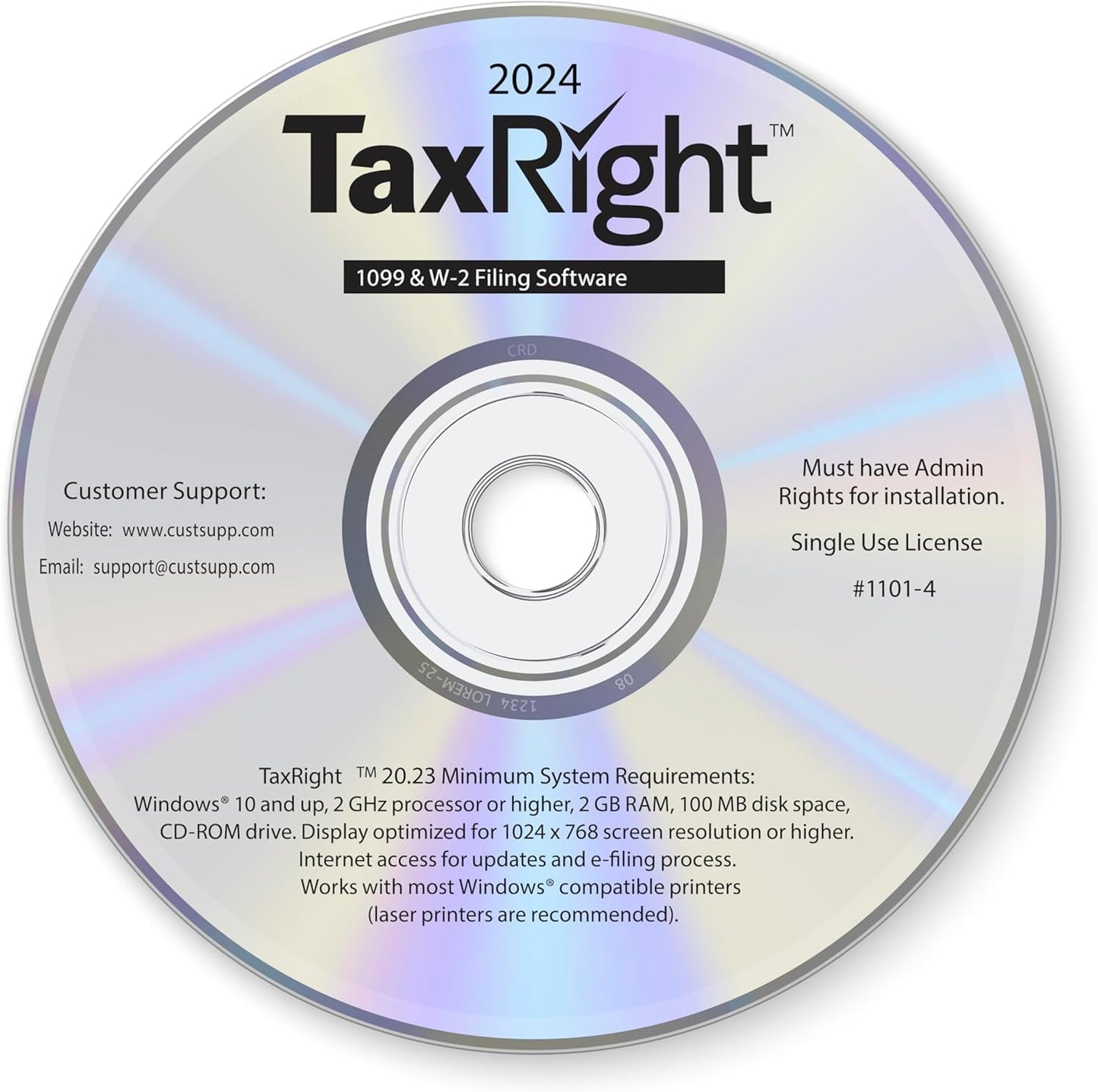 2024 1099 Misc Tax Forms 4 Part, with TaxRight CD, 50 Vendor Kit of Laser Forms with 50 Self-Seal Envelopes | 1099 Misc 2024