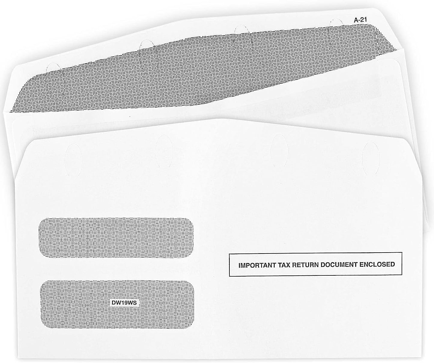 100 1099 NEC Tax Form Envelopes, Designed for Printed 1099 NEC Forms Self-Seal, Double-Window, Security Tinted, 100 Pack