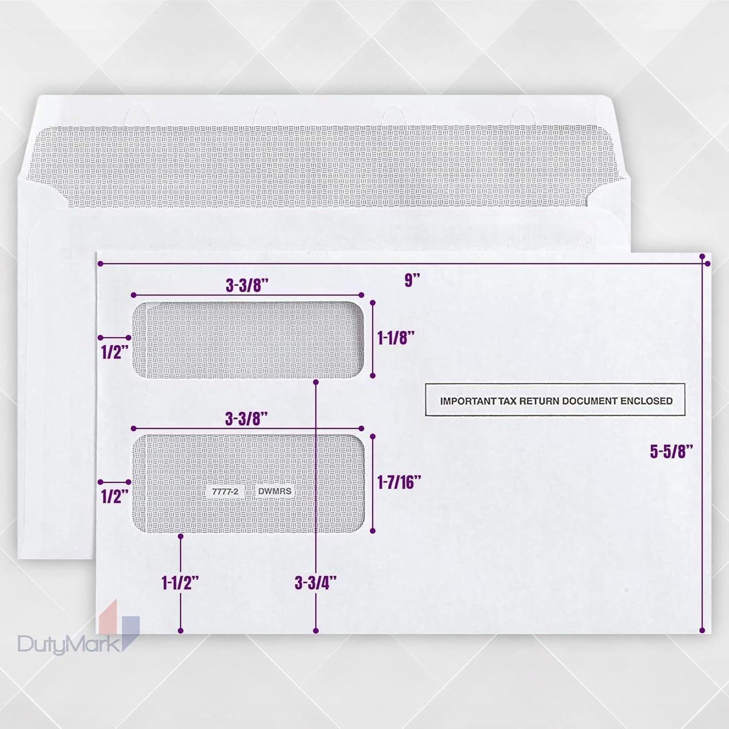 500 1099 Tax Envelopes, Double-Window Security Envelope for 1099 income Misc, And 1099-R & DIV - INT Tax Form,5 5/8 Inch x 9 Inch, Gummed Flap, 500 Form Envelopes