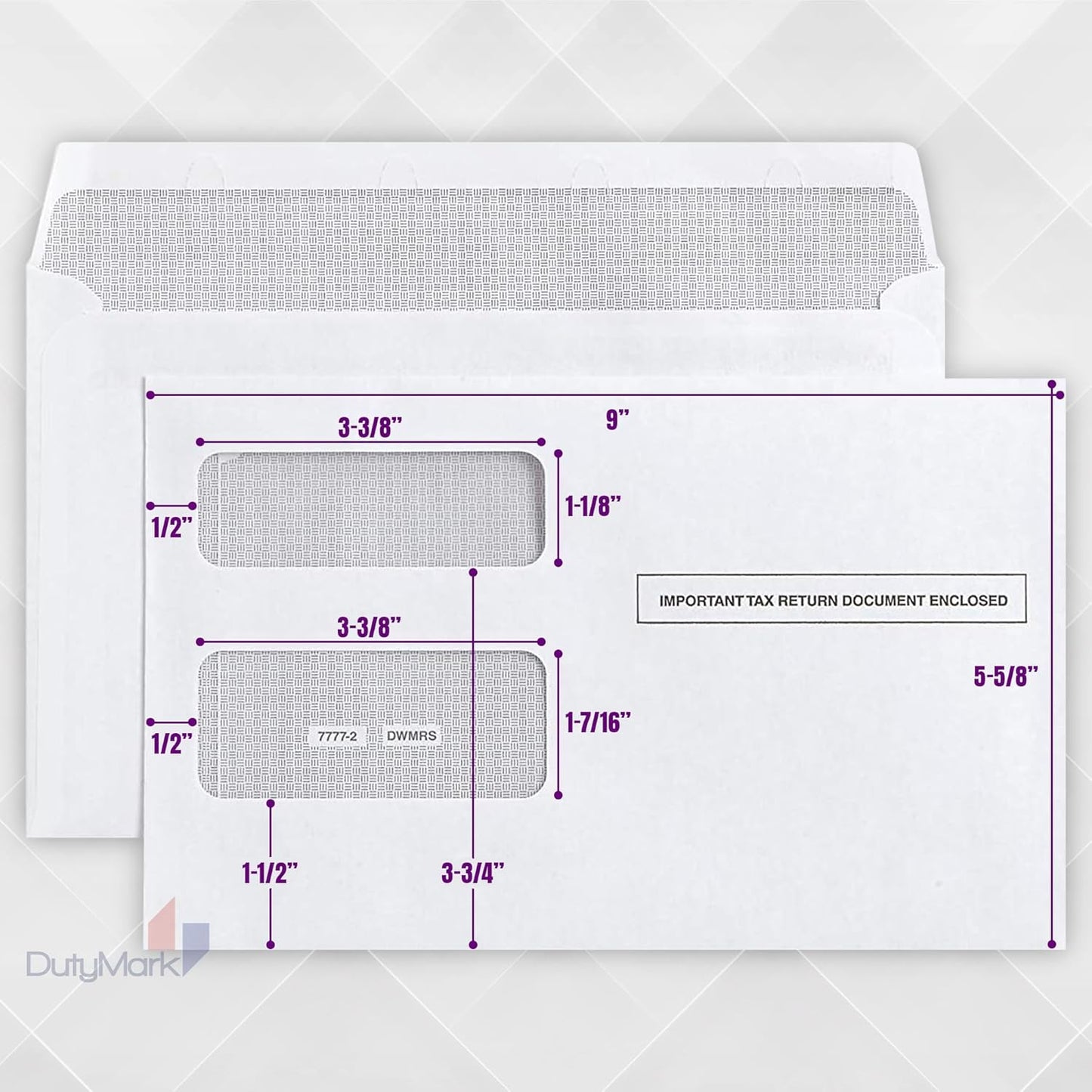 50 1099 Tax envelopes, Designed for 1099 Misc, 1099-R & DIV and INT Laser Forms, 5 5/8 Inch x 9 Inch, Gummed Flap, 50 Envelopes