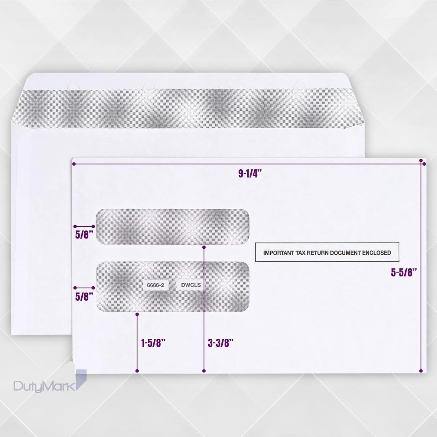 100 W2 Envelopes, Self Seal for W-2 Tax 2-Up Forms, Double Window Security Envelope Designed for Printed W2 Laser Forms from QuickBooks Desktop and Other Tax Software, 5 5/8’’ x 9’’, 100 Pack