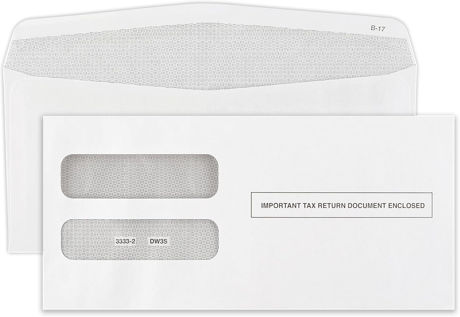 W-2 Tax Envelopes 3-Up Horizontal, Double Window, Self-Seal, Pack of 5 ...