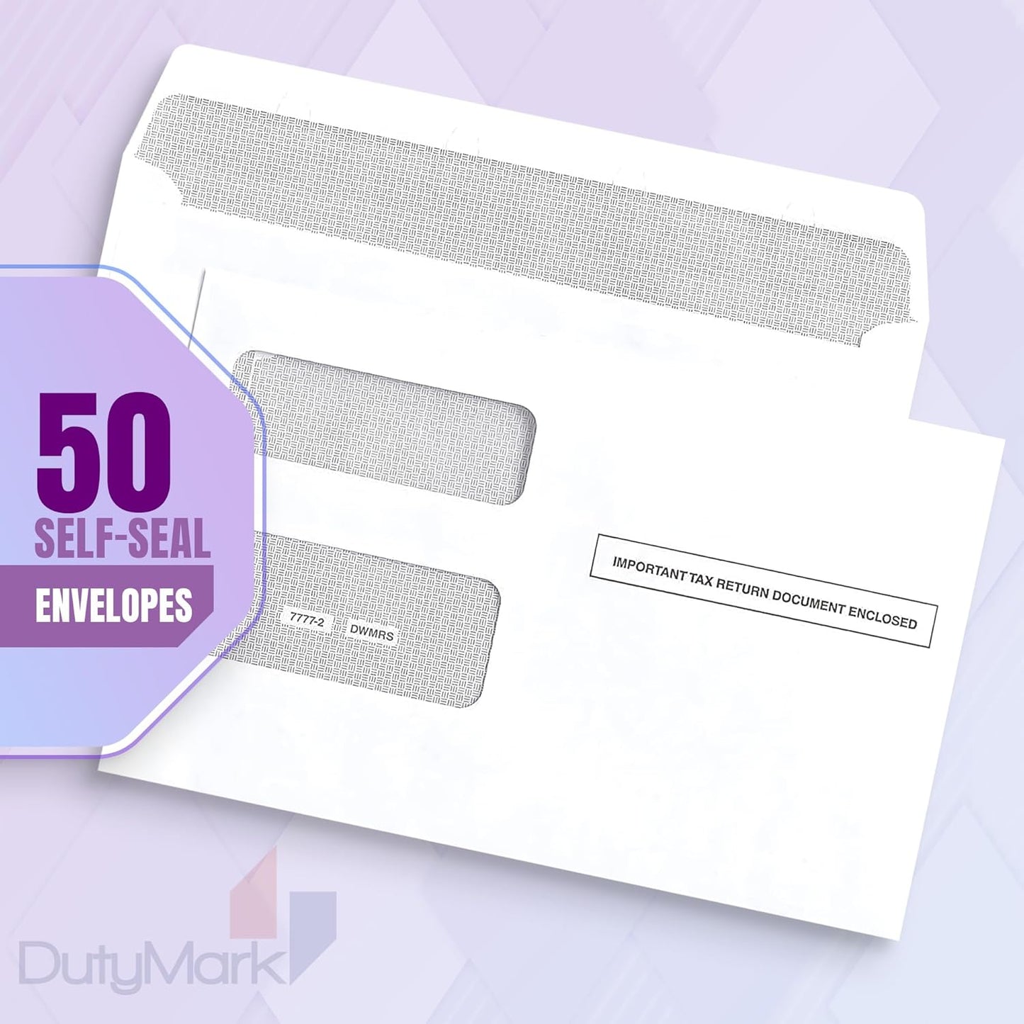 Tax Envelopes Self-Seal For 1099 MISC, 1099-R & DIV - INT, Double-Window Security For Quickbooks or Tax Software - 5 5/8 Inch x 9 Inch, Pack of 50 Envelopes