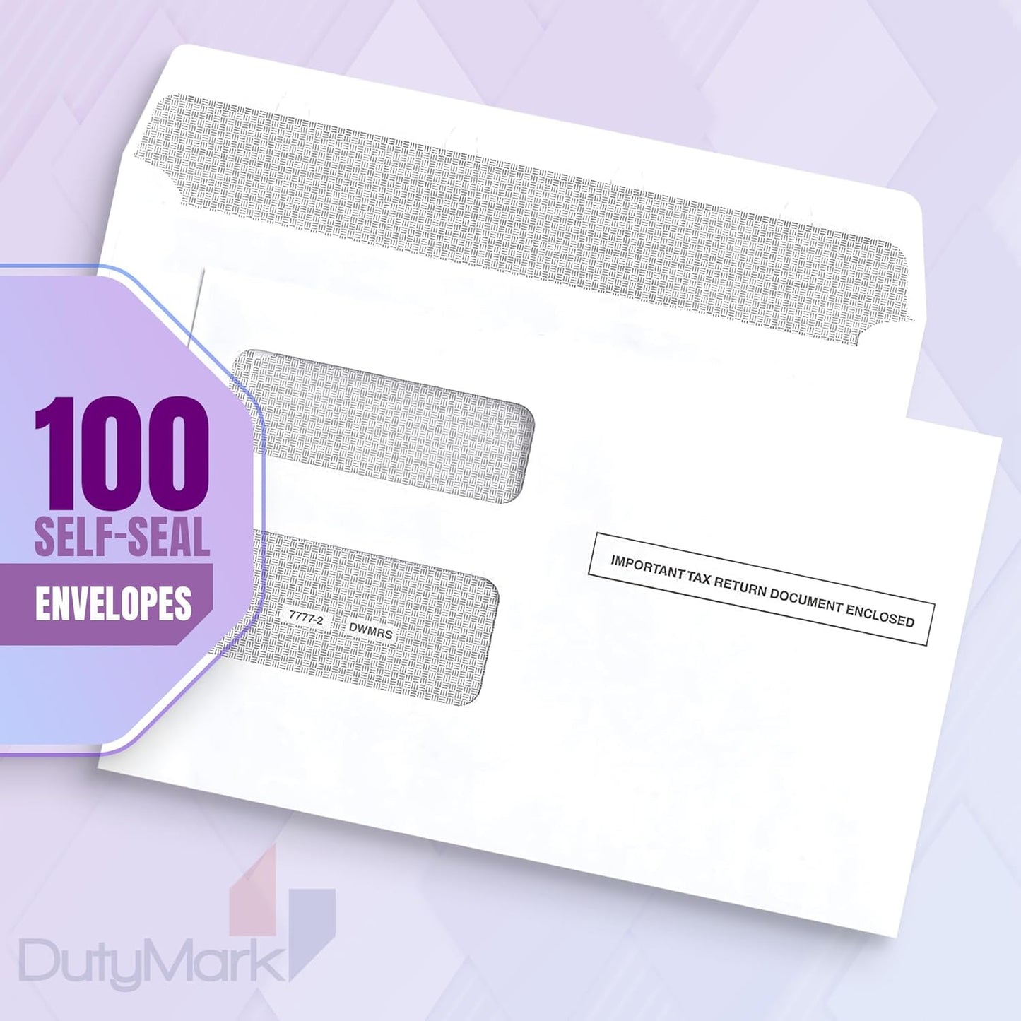 100 Tax Envelopes Self-Seal For 1099 MISC, 1099-R & DIV - INT, 1095, Double-Window Security For Quickbooks or Tax Software - 5 5/8 Inch x 9 Inch,100pk