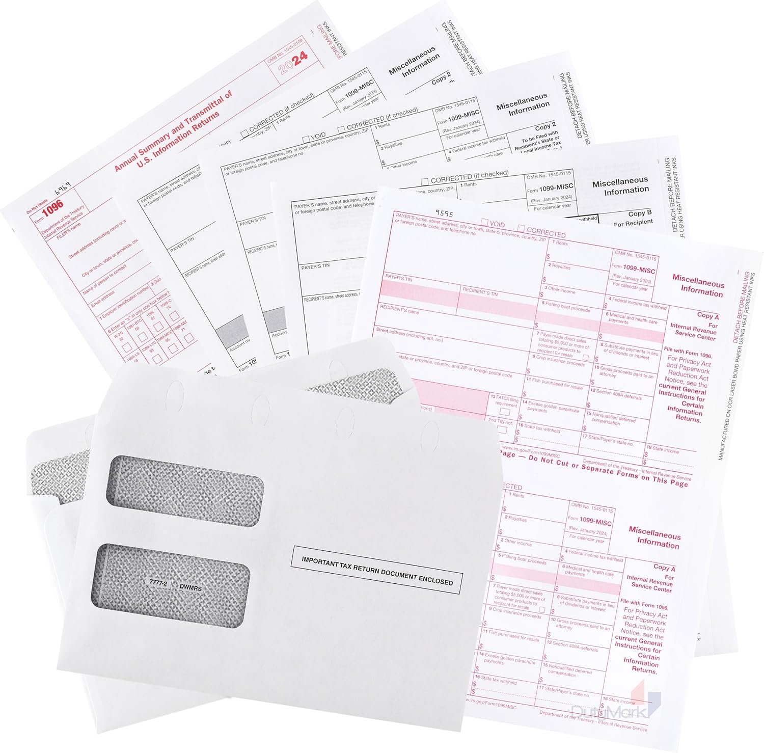 Sl State Form 2024 1099-MISC Forms, 4-Part, 10 Pack with Envelopes – dutymark