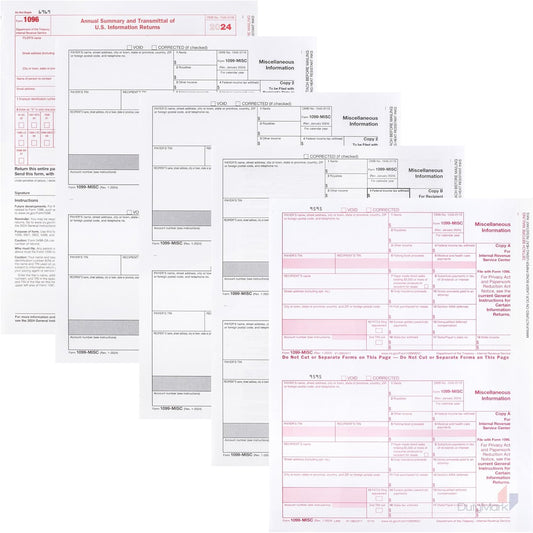 1099 MISC Forms 2024, 3 Part Tax Forms, Kit for 25Individuals Income Set of Laser Forms - Designed for QuickBooks and Accounting Software, 1099 Tax Forms