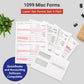 1099 MISC 4 PART FORMS 2022 FOR 25 RECIPIENTS NO ENVELOPES