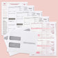 1099 MISC 4 PART FORMS KIT WITH ENVELOPES FOR 25 RECIPIENTS