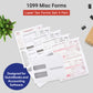 1099 MISC 4 PART FORMS KIT WITH ENVELOPES FOR 25 RECIPIENTS