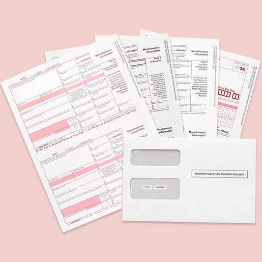 1099 MISC 3 PART FORMS KIT WITH ENVELOPES FOR 25