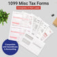 1099 MISC 3 PART FORMS KIT WITH ENVELOPES FOR 25