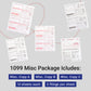 1099 MISC 3 PART FORMS KIT WITH ENVELOPES FOR 25