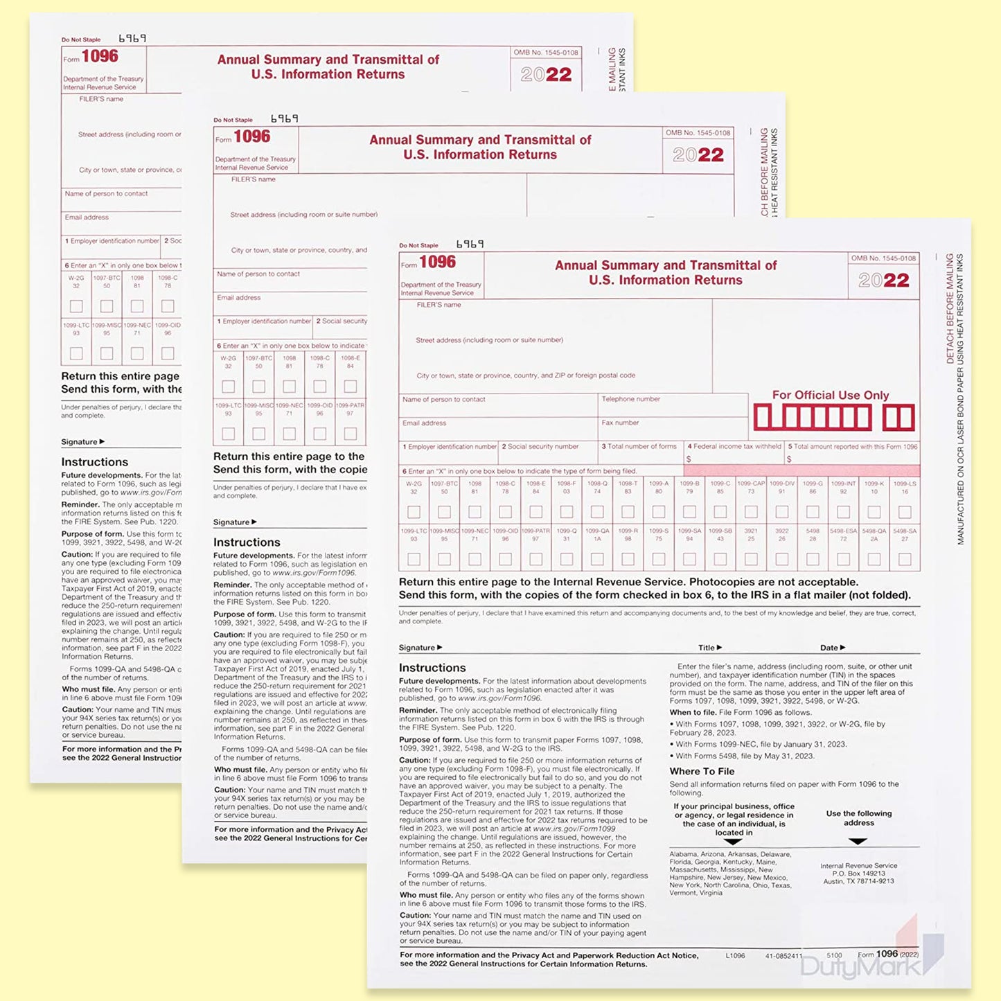 FORM 1096 TRANSMITTAL/25