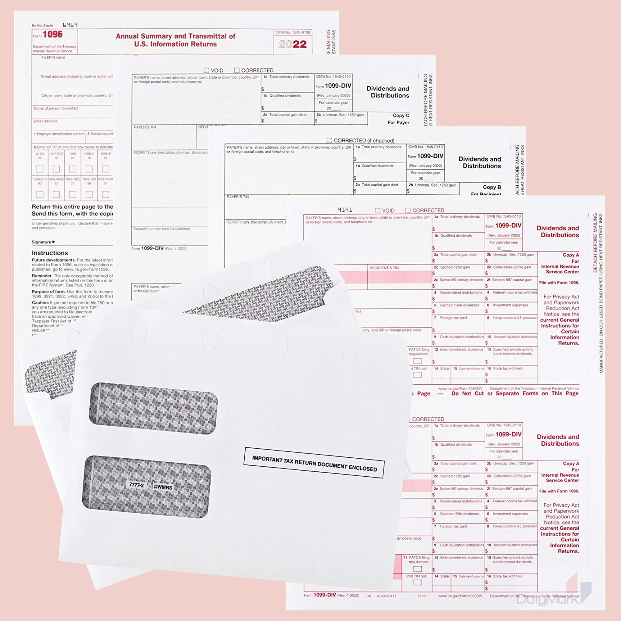 1099 R Envelopes 1099 DIV 4 PART WITH ENVELOPES/25 – dutymark