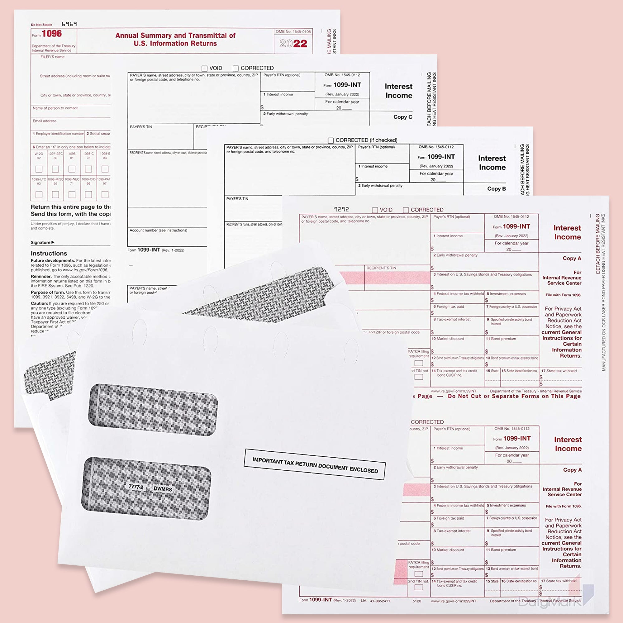 1099 R Envelopes 1099 INT 4 PART WITH ENVELOPES/25 – dutymark