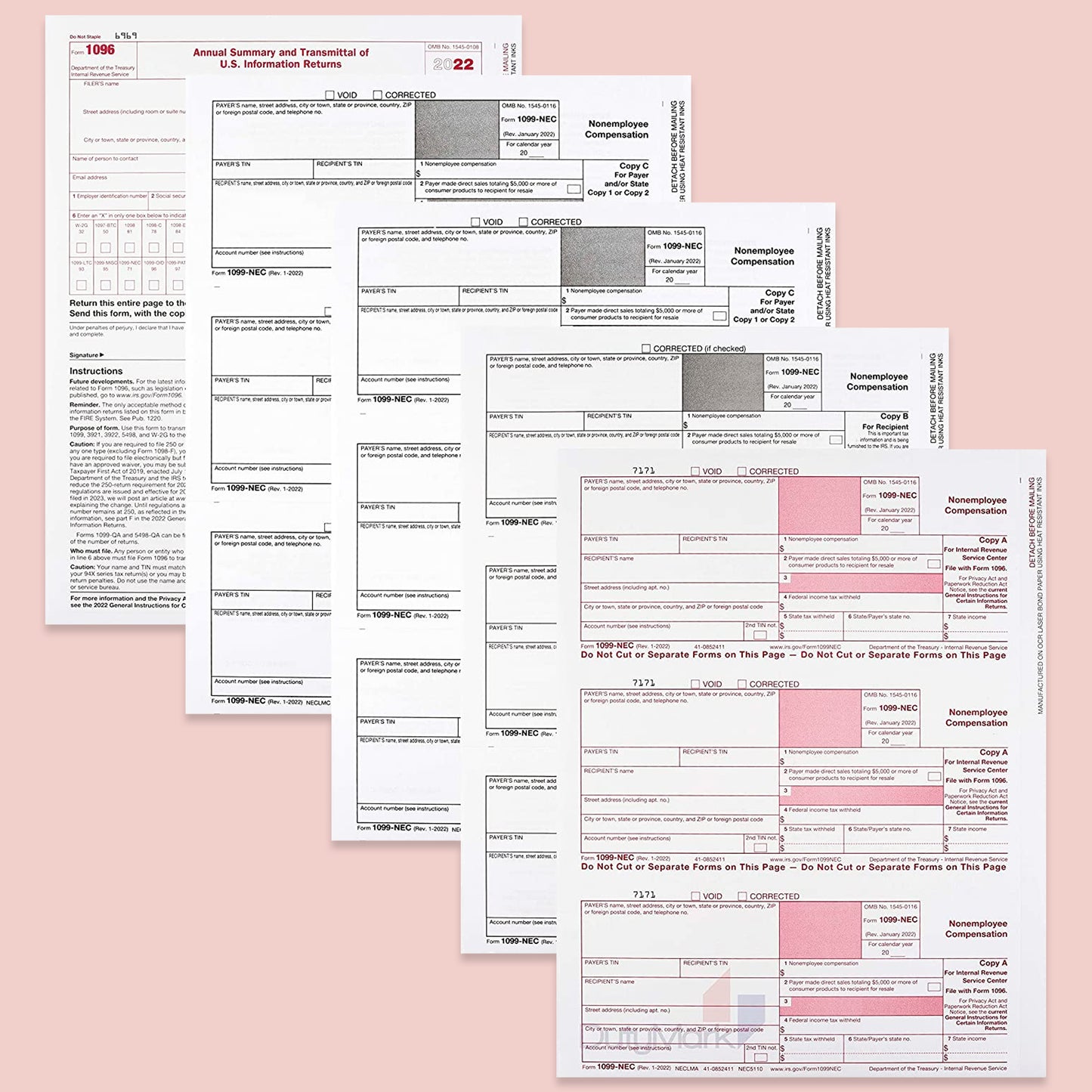 1099 NEC 4 PART FORMS KIT -NO ENVELOPES