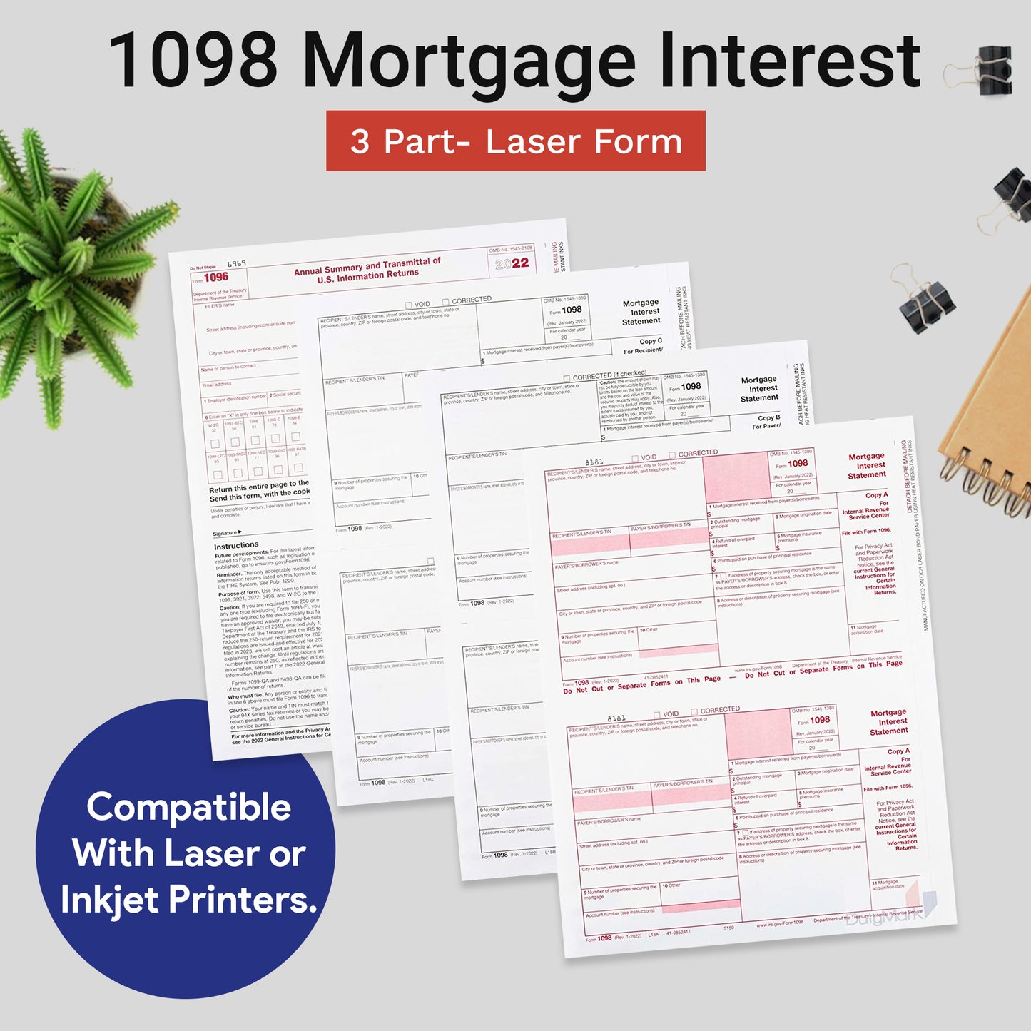 1098 MORTGAGE INTEREST 3 PART/25